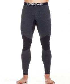 Icebreaker Mens Merino Winter Zone Leggings Jet Heather/Black 2XL