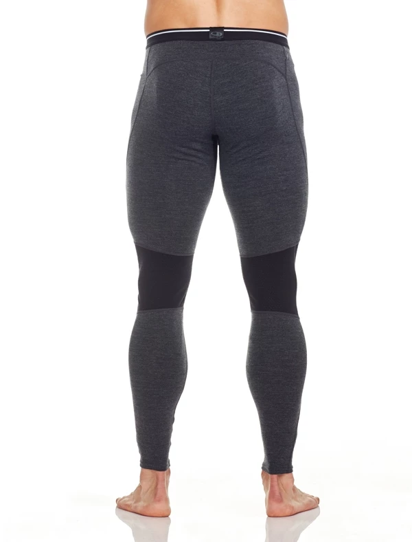 Icebreaker Mens Merino Winter Zone Leggings Jet Heather/Black 2XL 4 Icebreaker Mens Merino Winter Zone Leggings Jet Heather/Black 2XL - Image 2