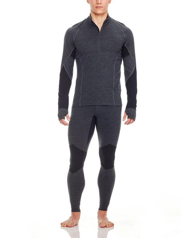 Icebreaker Mens Merino Winter Zone Leggings Jet Heather/Black 2XL 5 Icebreaker Mens Merino Winter Zone Leggings Jet Heather/Black 2XL - Image 3