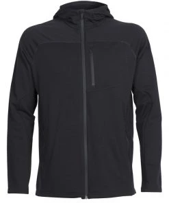 Icebreaker Mens Merino Mt Elliot Long Sleeve Hoodie Black XL