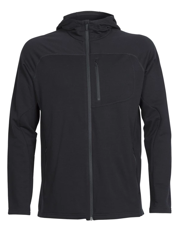 Icebreaker Mens Merino Mt Elliot Long Sleeve Hoodie Black XL 3 Icebreaker Mens Merino Mt Elliot Long Sleeve Hoodie Black XL