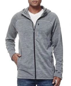 Icebreaker Mens Merino Mt Elliot Long Sleeve Hoodie Gritstone Heather/Black 2XL