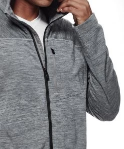 Icebreaker Mens Merino Mt Elliot Long Sleeve Hoodie Gritstone Heather/Black 2XL -Cheap Icebreaker Shop 103452002 6