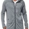 Icebreaker Mens Merino Mt Elliot Long Sleeve Zip Gritstone Heather/Black XL -Cheap Icebreaker Shop 103453002 2 1