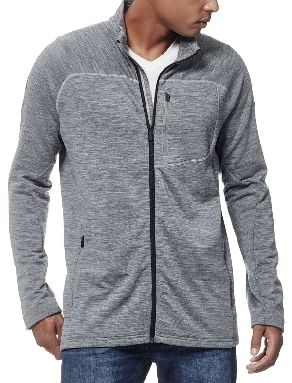 Icebreaker Mens Merino Mt Elliot Long Sleeve Zip Gritstone Heather/Black XL 3 Icebreaker Mens Merino Mt Elliot Long Sleeve Zip Gritstone Heather/Black XL
