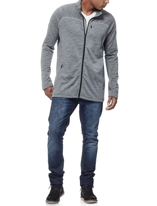 Icebreaker Mens Merino Mt Elliot Long Sleeve Zip Gritstone Heather/Black XL 5 Icebreaker Mens Merino Mt Elliot Long Sleeve Zip Gritstone Heather/Black XL - Image 3