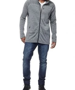 Icebreaker Mens Merino Mt Elliot Long Sleeve Zip Gritstone Heather/Black L -Cheap Icebreaker Shop 103453002 4