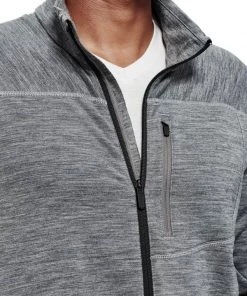 Icebreaker Mens Merino Mt Elliot Long Sleeve Zip Gritstone Heather/Black XL 12 Icebreaker Mens Merino Mt Elliot Long Sleeve Zip Gritstone Heather/Black XL -Cheap Icebreaker Shop 103453002 6 1
