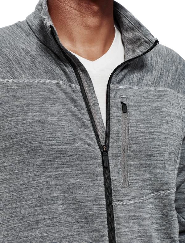 Icebreaker Mens Merino Mt Elliot Long Sleeve Zip Gritstone Heather/Black XL 7 Icebreaker Mens Merino Mt Elliot Long Sleeve Zip Gritstone Heather/Black XL - Image 5