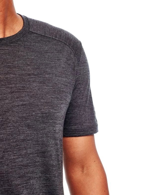 Icebreaker Mens Merino Hybrid Sphere SS Crewe Black Heather 2XL 5 Icebreaker Mens Merino Hybrid Sphere SS Crewe Black Heather 2XL - Image 3