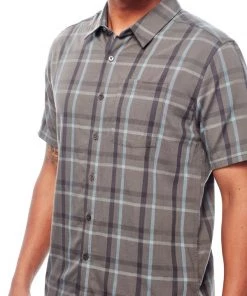 Icebreaker Mens Merino Hybrid Compass SS Shirt Metal/Monsoon Plaid M 11 Icebreaker Mens Merino Hybrid Compass SS Shirt Metal/Monsoon Plaid M -Cheap Icebreaker Shop 103611002 5
