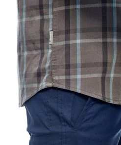 Icebreaker Mens Merino Hybrid Compass SS Shirt Metal/Monsoon Plaid XL -Cheap Icebreaker Shop 103611002 7 1