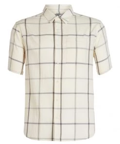 Icebreaker Merino Hybrid Mens Collared Dress Shirt Plaid White Grey 2XL