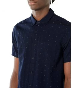 Icebreaker Merino Hybrid Compass Mens Collared Dress Shirt Midnight Navy S -Cheap Icebreaker Shop 103611423 5 1