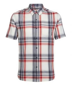 Icebreaker Mens Compass Short Sleeve Shirt Fathom Heather/Rocket M