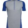 Icebreaker Mens Strike Lite Short Sleeve Half Zip Shirt Fossil/Cobalt 2XL -Cheap Icebreaker Shop 103621001 1 1