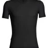 Icebreaker Mens Merino Anatomica Short Sleeve V Black/Monsoon -Cheap Icebreaker Shop 103661001 1