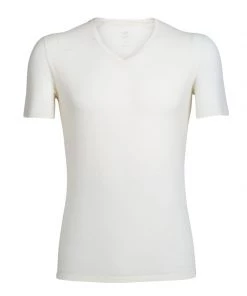 Icebreaker Mens Merino Anatomica Short Sleeve V-Neck Shirt Snow