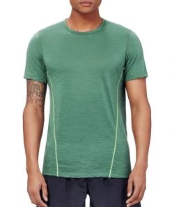 Icebreaker Mens Aero Short Sleeve Crewe Shirt Green 2XL