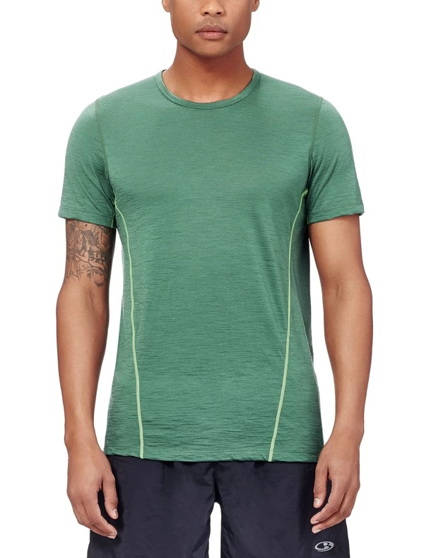 Icebreaker Mens Aero Short Sleeve Crewe Shirt Green M 3 Icebreaker Mens Aero Short Sleeve Crewe Shirt Green M