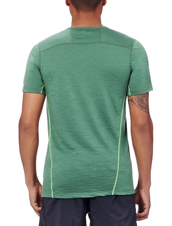 Icebreaker Mens Aero Short Sleeve Crewe Shirt Green M 4 Icebreaker Mens Aero Short Sleeve Crewe Shirt Green M - Image 2