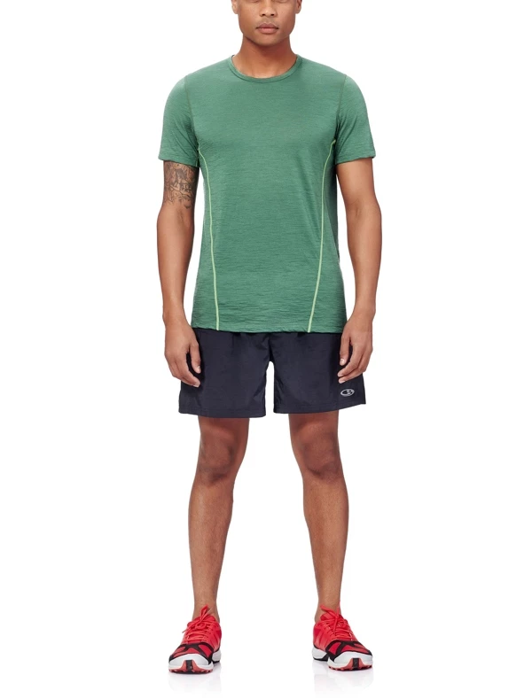 Icebreaker Mens Aero Short Sleeve Crewe Shirt Green 2XL 5 Icebreaker Mens Aero Short Sleeve Crewe Shirt Green 2XL - Image 3