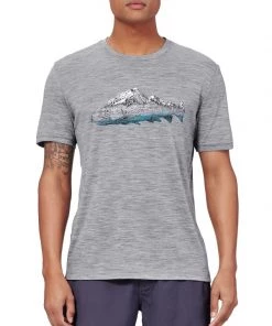 Icebreaker Mens Tech Lite SS Crewe Fin Peaks Metro Heather XL