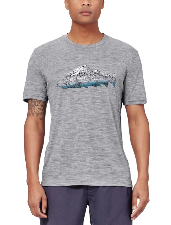 Icebreaker Mens Tech Lite SS Crewe Fin Peaks Metro Heather XL 3 Icebreaker Mens Tech Lite SS Crewe Fin Peaks Metro Heather XL