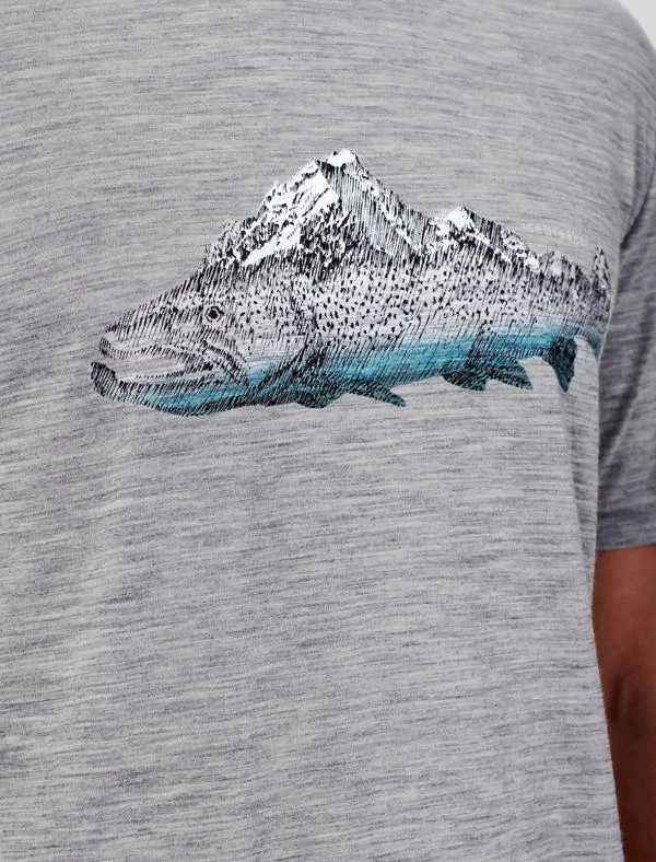 Icebreaker Mens Tech Lite SS Crewe Fin Peaks Metro Heather XL 6 Icebreaker Mens Tech Lite SS Crewe Fin Peaks Metro Heather XL - Image 4
