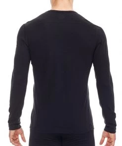 Icebreaker Mens Merino Oasis Long Sleeve Crewe Shirt Ski Crest Black L -Cheap Icebreaker Shop 103847001 3 1