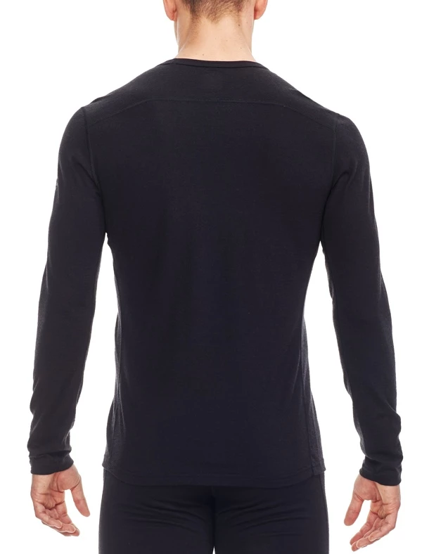 Icebreaker Mens Merino Oasis Long Sleeve Crewe Shirt Ski Crest Black M 4 Icebreaker Mens Merino Oasis Long Sleeve Crewe Shirt Ski Crest Black M - Image 2