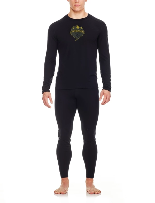 Icebreaker Mens Merino Oasis Long Sleeve Crewe Shirt Ski Crest Black M 5 Icebreaker Mens Merino Oasis Long Sleeve Crewe Shirt Ski Crest Black M - Image 3