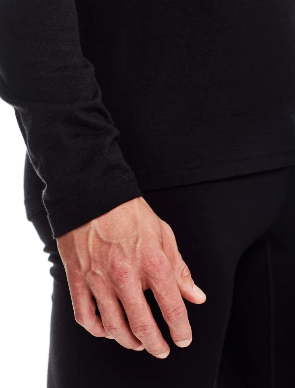 Icebreaker Mens Merino Oasis Long Sleeve Crewe Shirt Ski Crest Black M 7 Icebreaker Mens Merino Oasis Long Sleeve Crewe Shirt Ski Crest Black M - Image 5