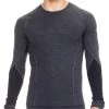 Icebreaker Mens Merino BodyfitZONE Long Sleeve Shirt Jet Heather/Black 2XL -Cheap Icebreaker Shop 103852001 2