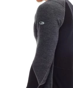 Icebreaker Mens Merino BodyfitZONE Long Sleeve Shirt Jet Heather/Black 2XL -Cheap Icebreaker Shop 103852001 5