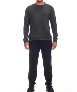 Icebreaker Mens Merino Shifter Long Sleeve Crewe Shirt Jet Heather M -Cheap Icebreaker Shop 103859001 4