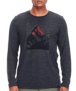 Icebreaker Mens Merino Tech Lite Long Sleeve Crewe Shirt Everest Grey L