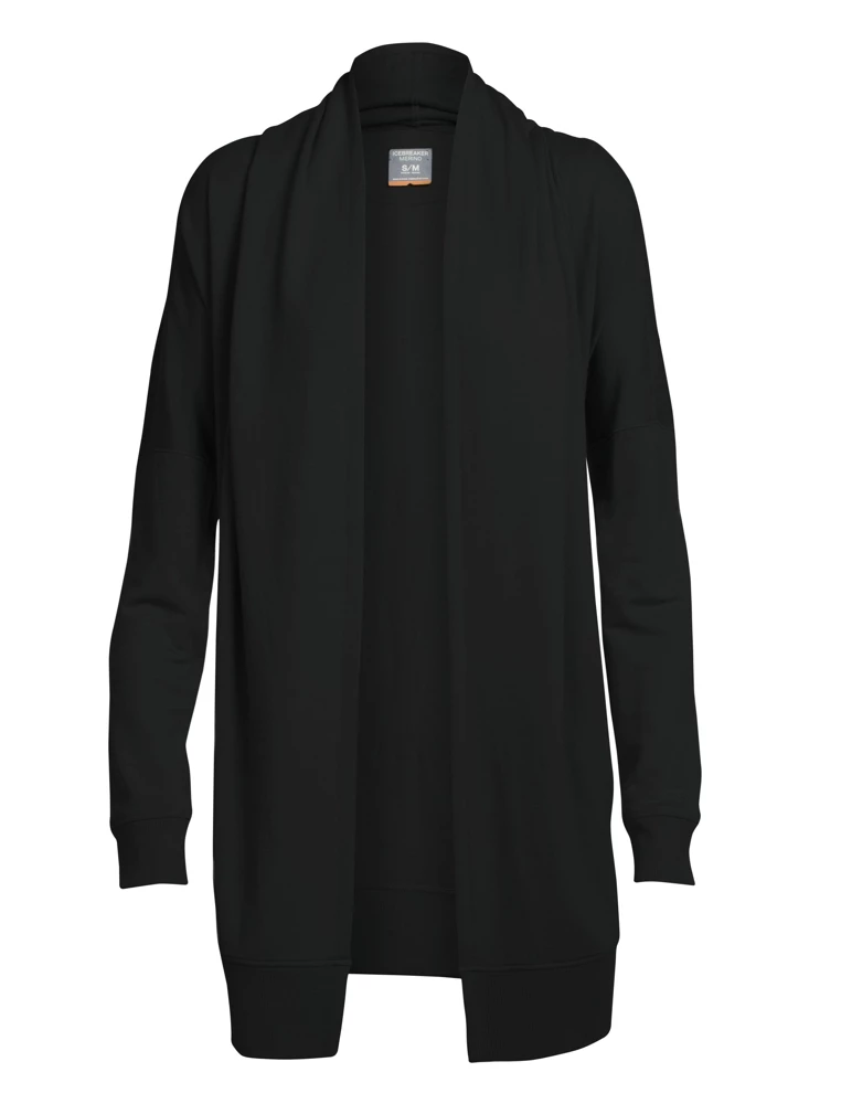 Icebreaker Womens Merino Zoya LS Coverup Black S/M 3 Icebreaker Womens Merino Zoya LS Coverup Black S/M