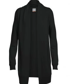 Icebreaker Womens Merino Zoya LS Coverup Black L/XL