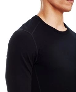 Icebreaker Mens Merino Tech Top Long Sleeve Crewe Shirt Black L -Cheap Icebreaker Shop 104033001 6 1