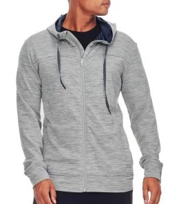 Icebreaker Mens Merino Shifter Zip Hoodie Metro Heather/Fathom Heather M