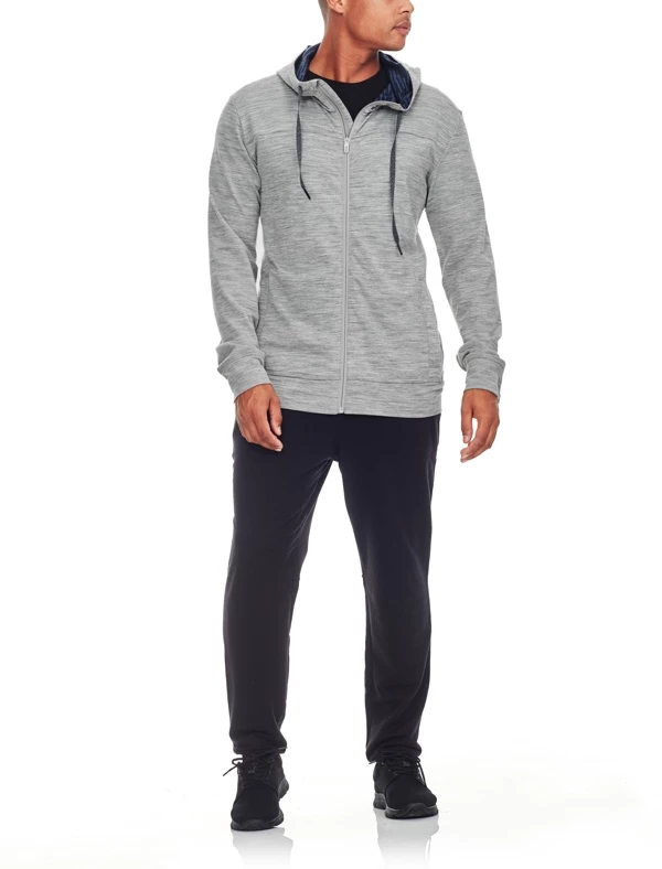 Icebreaker Mens Merino Shifter Zip Hoodie Metro Heather/Fathom Heather M 5 Icebreaker Mens Merino Shifter Zip Hoodie Metro Heather/Fathom Heather M - Image 3