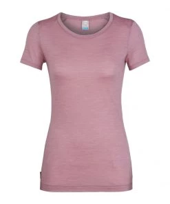 Icebreaker Womens Merino Hybrid Sphere Short Sleeve Low Crewe Opal Heather XL