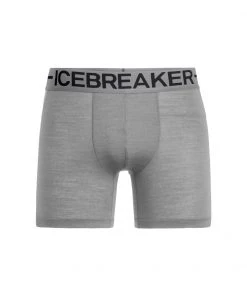 Icebreaker Merino Hybrid Anatomica Zone Mens Boxers Timberwolf Heather/Black L