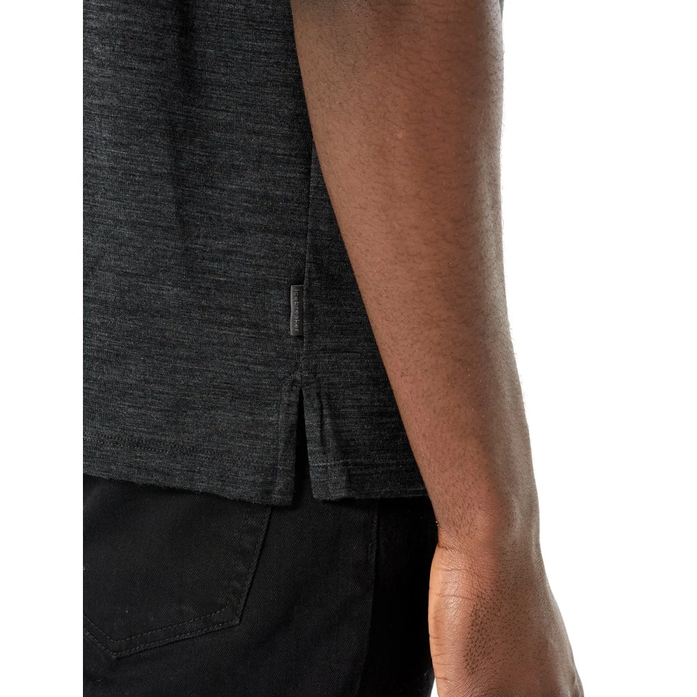 Icebreaker Merino Tech Lite Mens Short Sleeve Polo Jet Heather L 6 Icebreaker Merino Tech Lite Mens Short Sleeve Polo Jet Heather L - Image 4