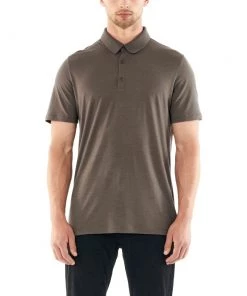Icebreaker Merino Tech Lite Mens SS Polo Driftwood
