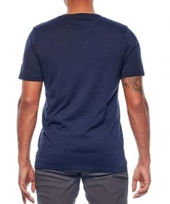 Icebreaker Mens Merino Tech Lite Crewe Shirt Hard Rain Navy M