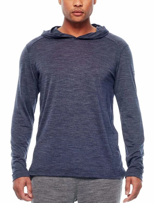 Icebreaker Mens Merino Hybrid Sphere LS Hoodie Midnight Navy Heather 2XL 3 Icebreaker Mens Merino Hybrid Sphere LS Hoodie Midnight Navy Heather 2XL
