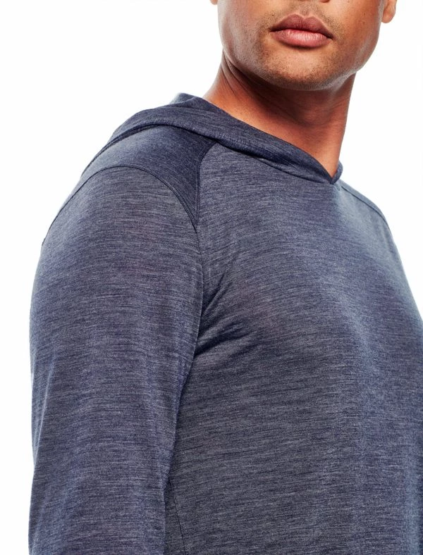 Icebreaker Mens Merino Hybrid Sphere LS Hoodie Midnight Navy Heather 2XL 7 Icebreaker Mens Merino Hybrid Sphere LS Hoodie Midnight Navy Heather 2XL - Image 5