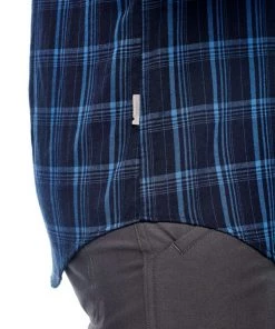 Icebreaker Mens Merino Hybrid Compass Flannel Longsleeve Shirt Plaid Blue 2XL -Cheap Icebreaker Shop 104141401 6 2